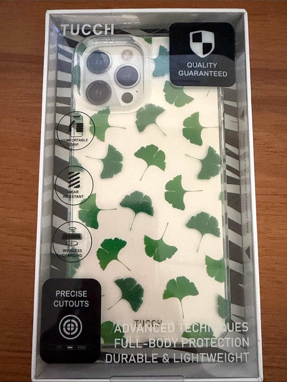 Green Leaf Pattern Protective Phone Case for iPhone 12/12 pro 6.1”